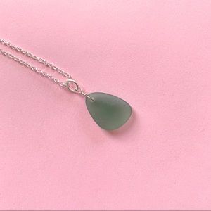 Green Sea Glass Necklace by MaineStreamCo.